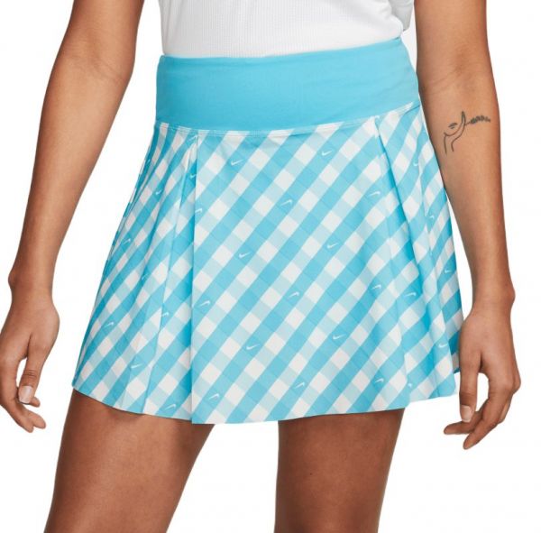 Damen Tennisrock Nike Court Dri-Fit Advantage Print Club Skirt - baltic blue/black