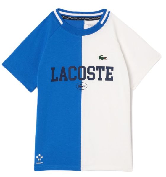 Αγόρι Μπλουζάκι Lacoste Kids Sport x Daniil Medvedev Jersey T-Shirt - blue/white