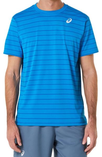 Herren Tennis-T-Shirt Asics Court Stripe SS Top - directoire blue