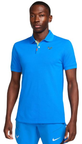 Мъжка тениска с якичка Nike Rafa Slim Polo - light photo blue/light lemon twist