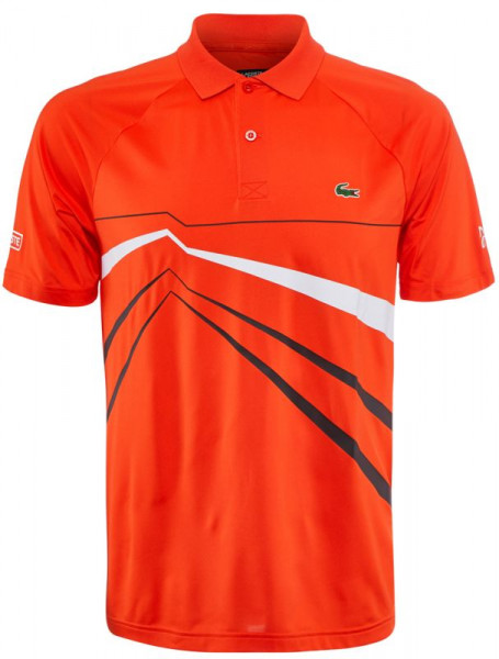  Lacoste Novak Djokovic Collection Stretch Polo - orange/black/white