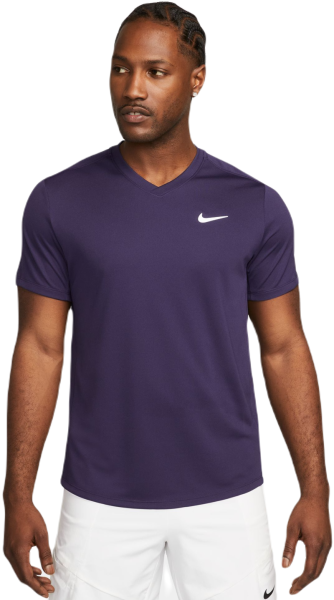Herren Tennis-T-Shirt Nike Court Dri-Fit Victory - Lila, Weiß