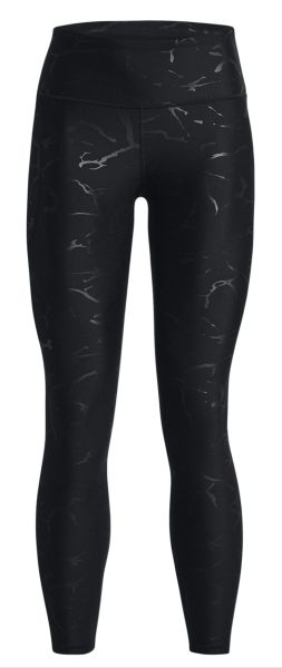 Women's leggings Under Armour Women's HeatGear No-Slip Waistband Emboss Leggings - black/jet gray