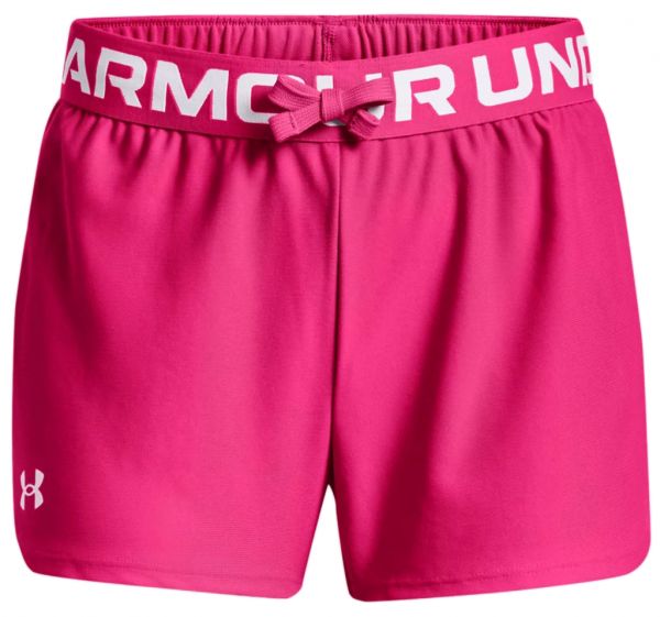 Шорти за момичета Under Armour Girls' UA Play Up Shorts - electro pink/white