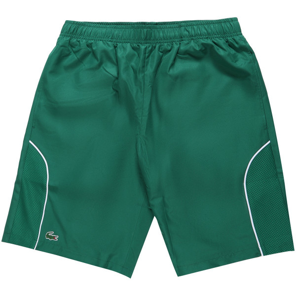  Lacoste Men’s SPORT Mesh Panels Lightweight Tennis Shorts - green/white/wh