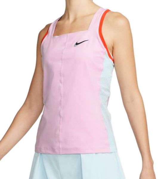 Débardeurs de tennis pour femmes Nike Court Dri-Fit Slam Tank - light arctic pink/glacier blue/team orange/black