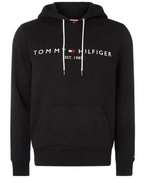 Férfi tenisz pulóver Tommy Hilfiger Core Tommy Logo Hoody - jet black