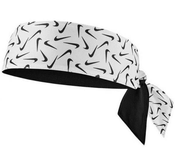 Bandană Nike Dri-Fit Head Tie 4.0 - white/black/white