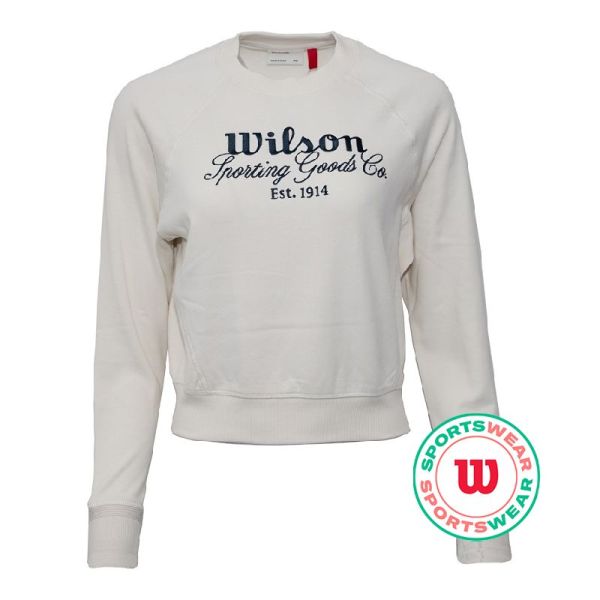 Damen Tennissweatshirt Wilson Sideline Crew - sandrift