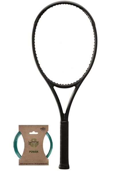 Tennisschläger Wilson Noir Ultra 100 V4 + Tennis-Saiten