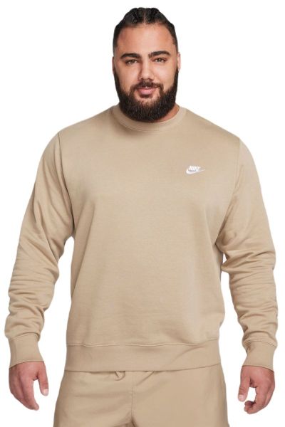 Muška sportski pulover Nike Swoosh Club Crew - khaki/white