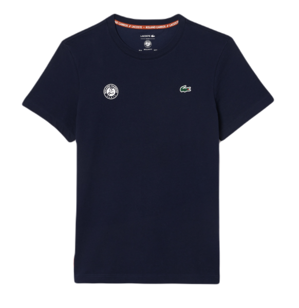 Męski T-Shirt Lacoste Ultra-Dry Sport Roland Garros Edition Tennis T-Shirt - midnight blue