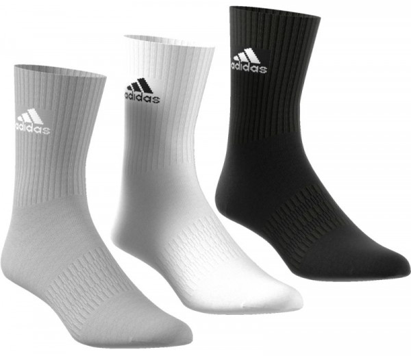 Ponožky Adidas Cushion Crew 3PP - medium grey heather/medium grey heather/black