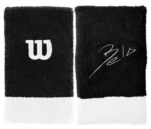 Znojnik za ruku Wilson Bela Extra Wide Wristbands - black/white