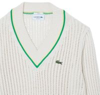 Sweat de tennis pour hommes Lacoste V Neck Striped Tennis - Beige Sweat de tennis pour hommes Lacoste V Neck Striped Tennis - Beige