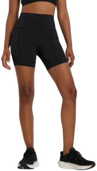 Women's shorts New Balance Sleek Pocket High Rise 6in - Black