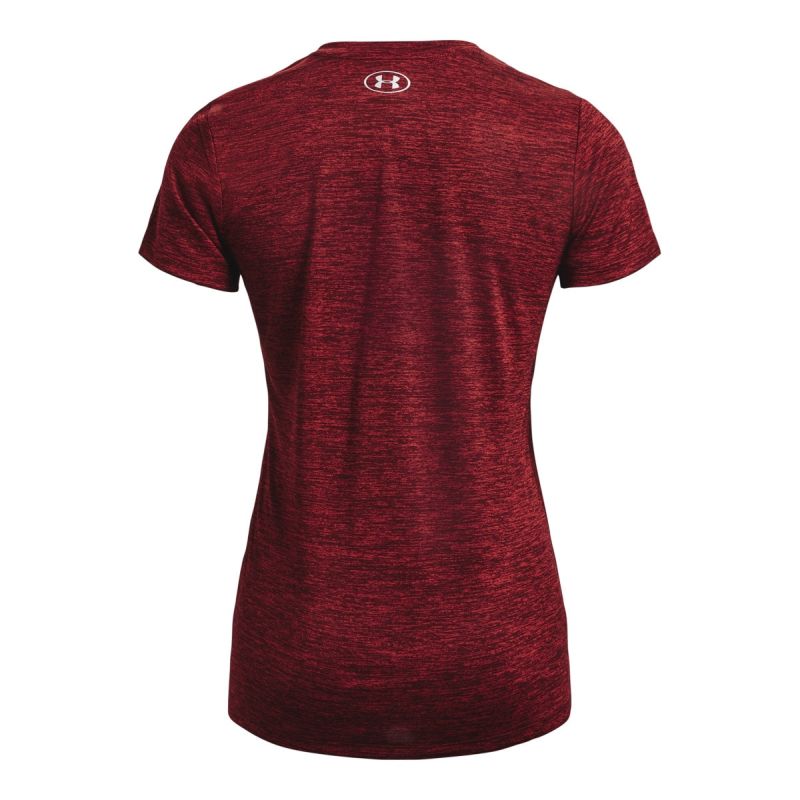 Women's T-shirt Under Armour Women's Tech Twist V-Neck - chestnut red/radio  red, Tennis Zone