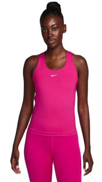 Damen Tennistop Nike Dri-Fit Swoosh Bra Tank - fireberry/fireberry/white