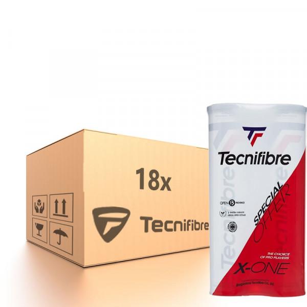 Tenisa bumbiņas kartona kastēs Tecnifibre X-One Special Offer - 18 x 4B