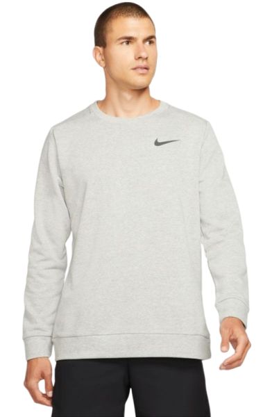 Herren Tennissweatshirt Nike Dri Fit LS Crew M - dark grey heather/black