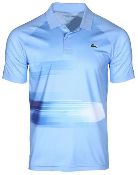  Lacoste Men's SPORT Novak Djokovic Print Stretch Polo - blue/white
