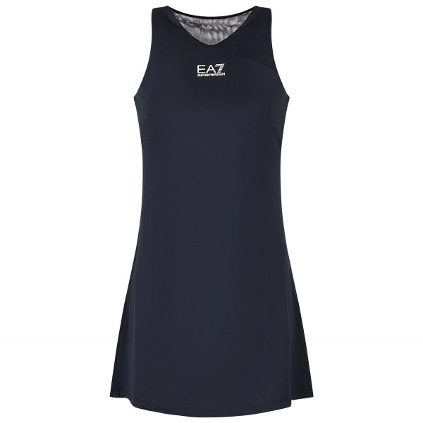 Tenisa kleita sievietēm EA7 Woman Jersey Dress - navy blue