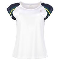 Marškinėliai moterims Fila T-Shirt Luisa- white/deep teal comb