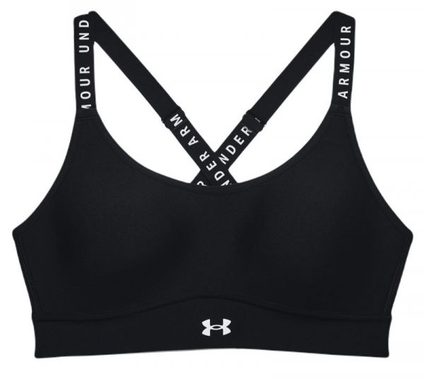 Women's bra Under Armour Women's UA Infinity Mid Covered Sports Bra - black/white