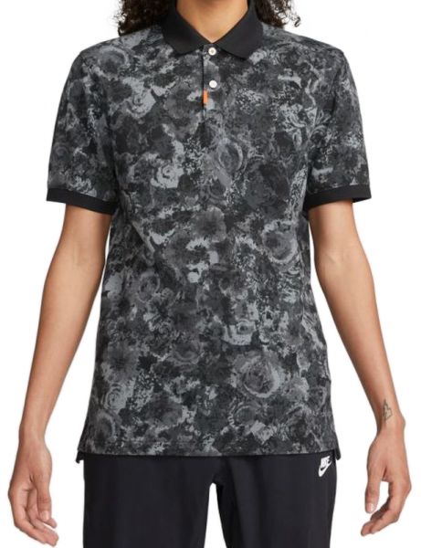 Men's Polo T-shirt Nike Dri-Fit Printed Slim Fit Polo - black/black