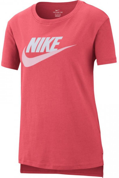Majica kratkih rukava za djevojčice Nike G NSW Tee DPTL Basic Futura - archaeo pink/white/pink foam