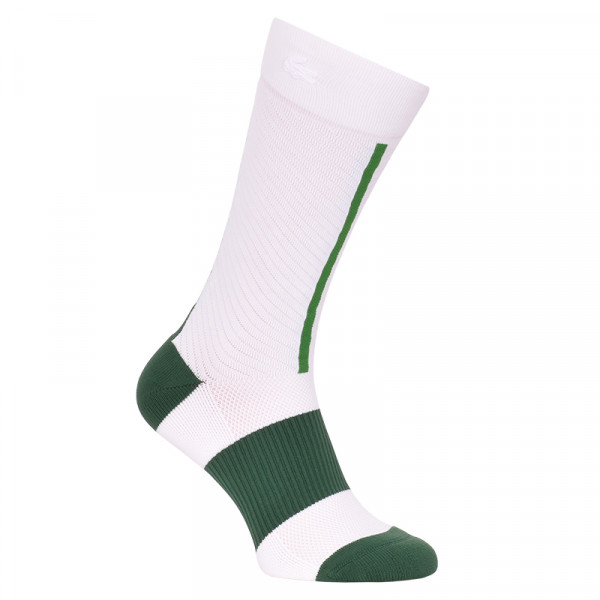 Lacoste SPORT Compression Zones Long Tennis Socks 1P - white/green/flashy yellow