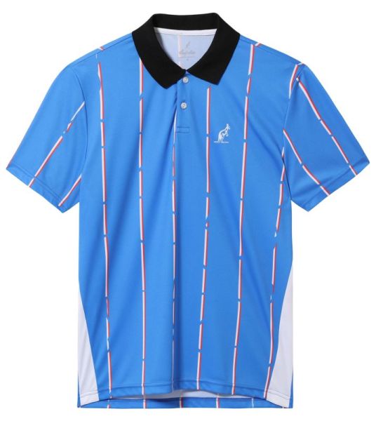 Polo da tennis da uomo Australian Ace Polo Shirt With Stripes - blu zaffiro