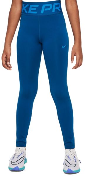 Pantaloni per ragazze Nike Girls Dri-Fit Pro Leggings - court blue/light photo blue
