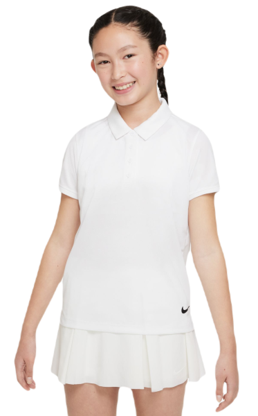 Maglietta per ragazze Nike Dri-Fit Victory Golf Polo - white/black