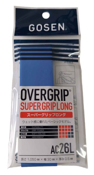 Viršutinės koto apvijos Gosen Super Overgrip Long 1P - Mėlyna