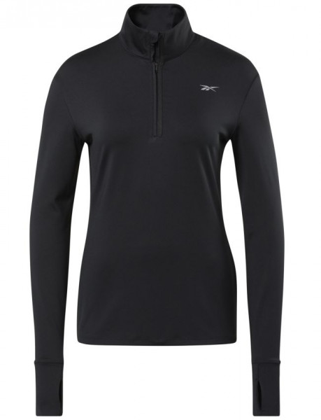 Teniso džemperis moterims Reebok Workout Running 1/4 Zip W - black