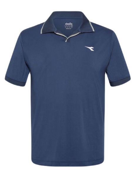 Polo de tennis pour hommes Diadora Short Sleeve Icon - Bleu