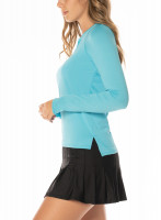 Moteriški marškinėliai Lucky in Love Core High-Low Long Sleeve Women - ocean Moteriški marškinėliai Lucky in Love Core High-Low Long Sleeve Women - ocean
