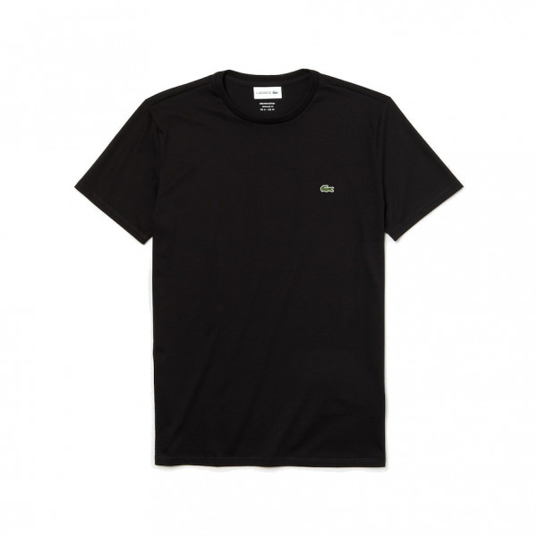 Herren Tennis-T-Shirt Lacoste Men's Crew Neck Pima Cotton Jersey T-shirt - black