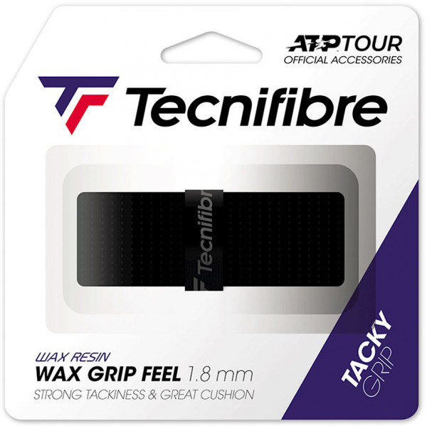 Tennis Basisgriffbänder Tecnifibre Wax Grip Feel black 1P