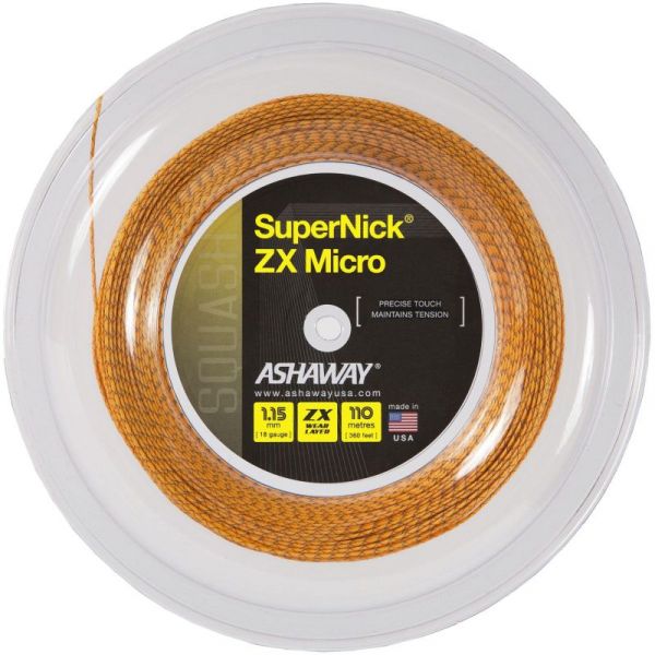 Naciąg do squasha Ashaway SuperNick ZX Micro (110 m) - orange