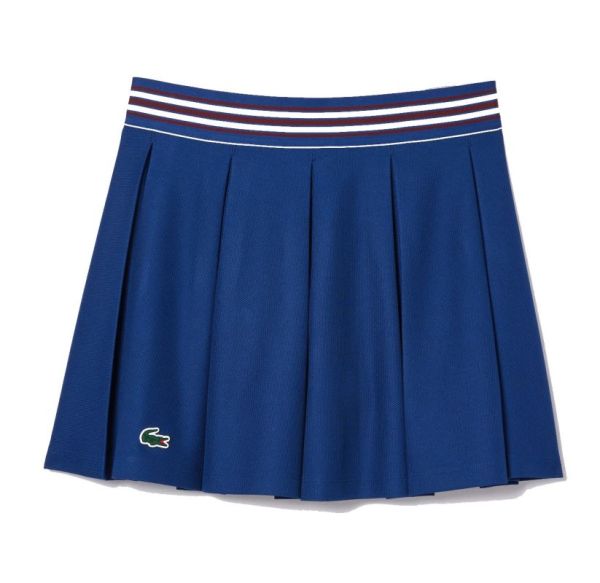 Damen Tennisrock Lacoste Piqué Sport Skirt with Built-In Shorts - Blau
