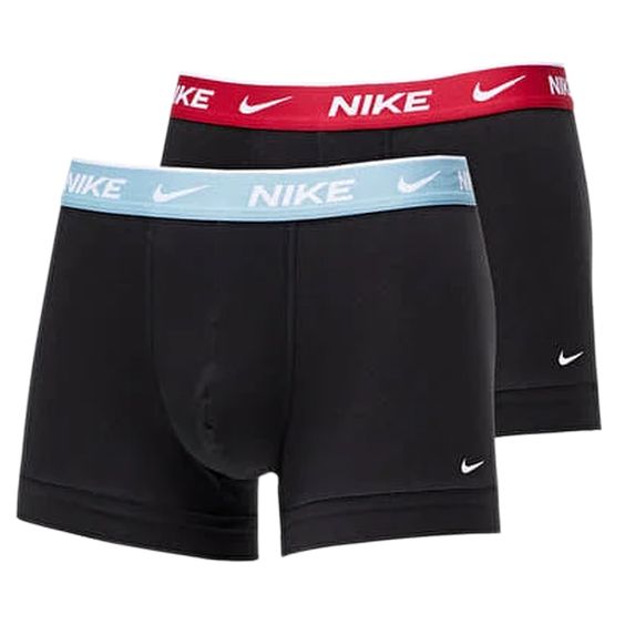 Calzoncillos deportivos Nike Everyday Cotton Stretch Trunk 2P - black/worn blue/mystic hibiscus