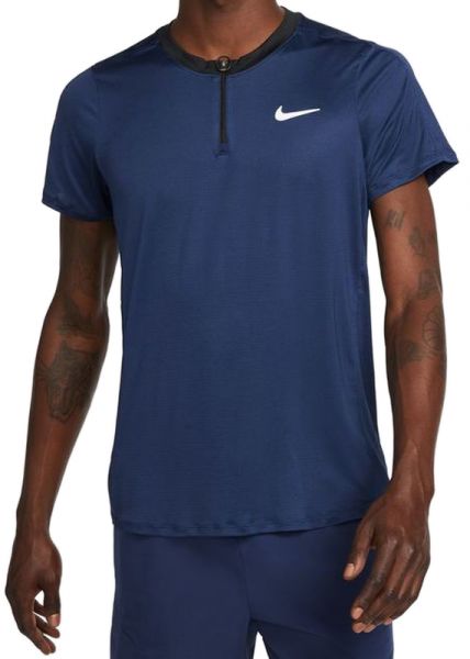 Men's Polo T-shirt Nike Men's Court Dri-Fit Advantage Polo - midnight navy/black/white