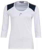 Dámske trička (dlhý rukáv) Head Club 22 Tech 3/4 Shirt W - white/dark blue