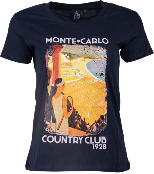 Marškinėliai moterims Monte-Carlo Country Club Vintage Digital Print T-Shirt - navy