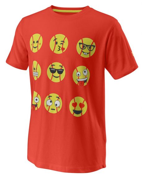 Тениска за момчета Wilson Emoti-Fun Tech Tee B - fiesta