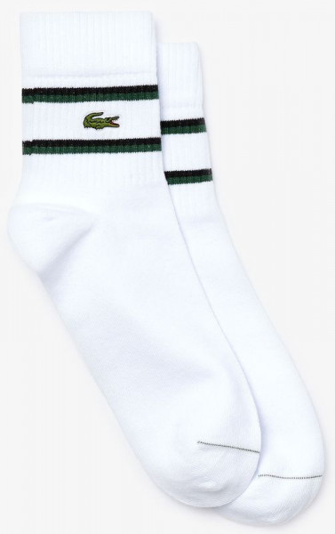  Lacoste Men's Ribbed Cotton Blend Heritage Socks - 1 para/white