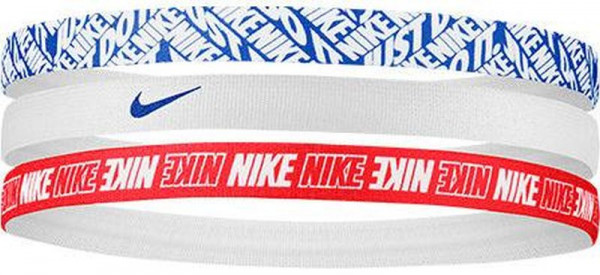 Лента Nike Printed Hairbands 3PK - game royal/white/university red