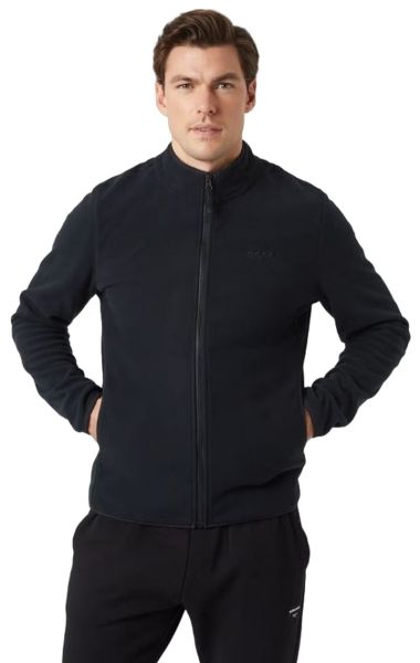 Férfi tenisz pulóver Björn Borg Men's Full Zip Borg Fleece - Fekete